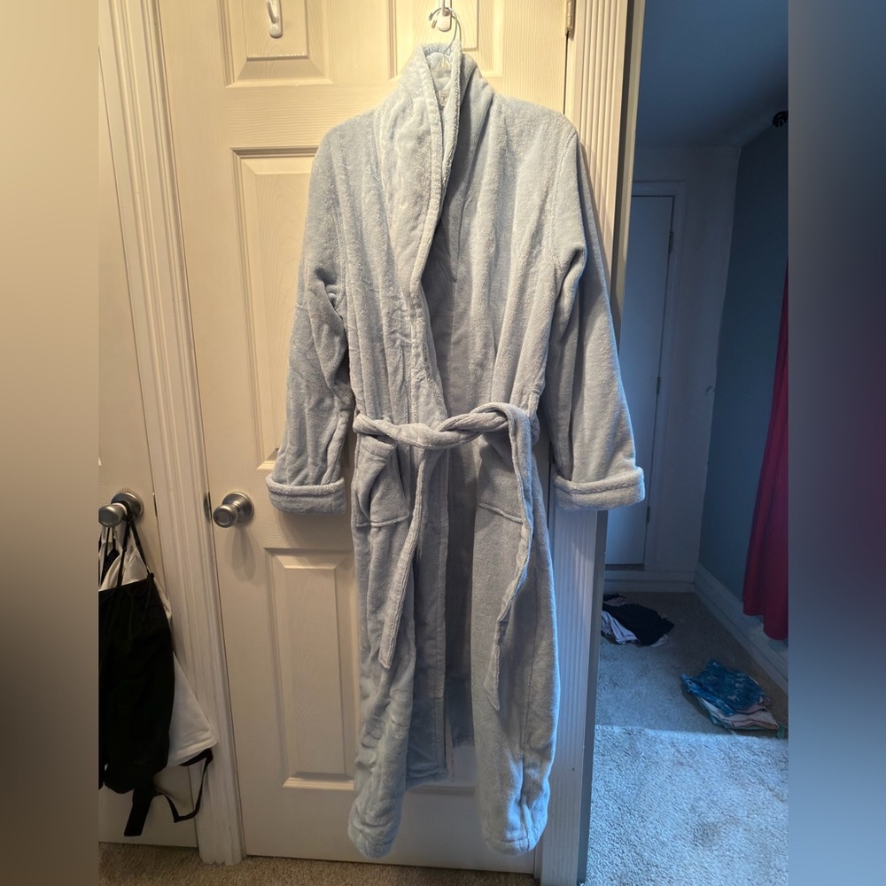 L.L. Bean Light Blue Plush Bathrobe with Tag
